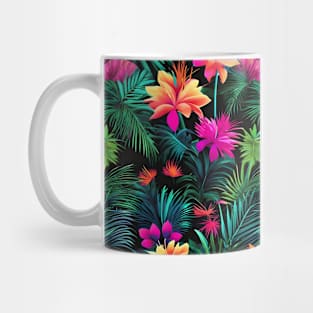 Neon tropical flowers pattern Mug